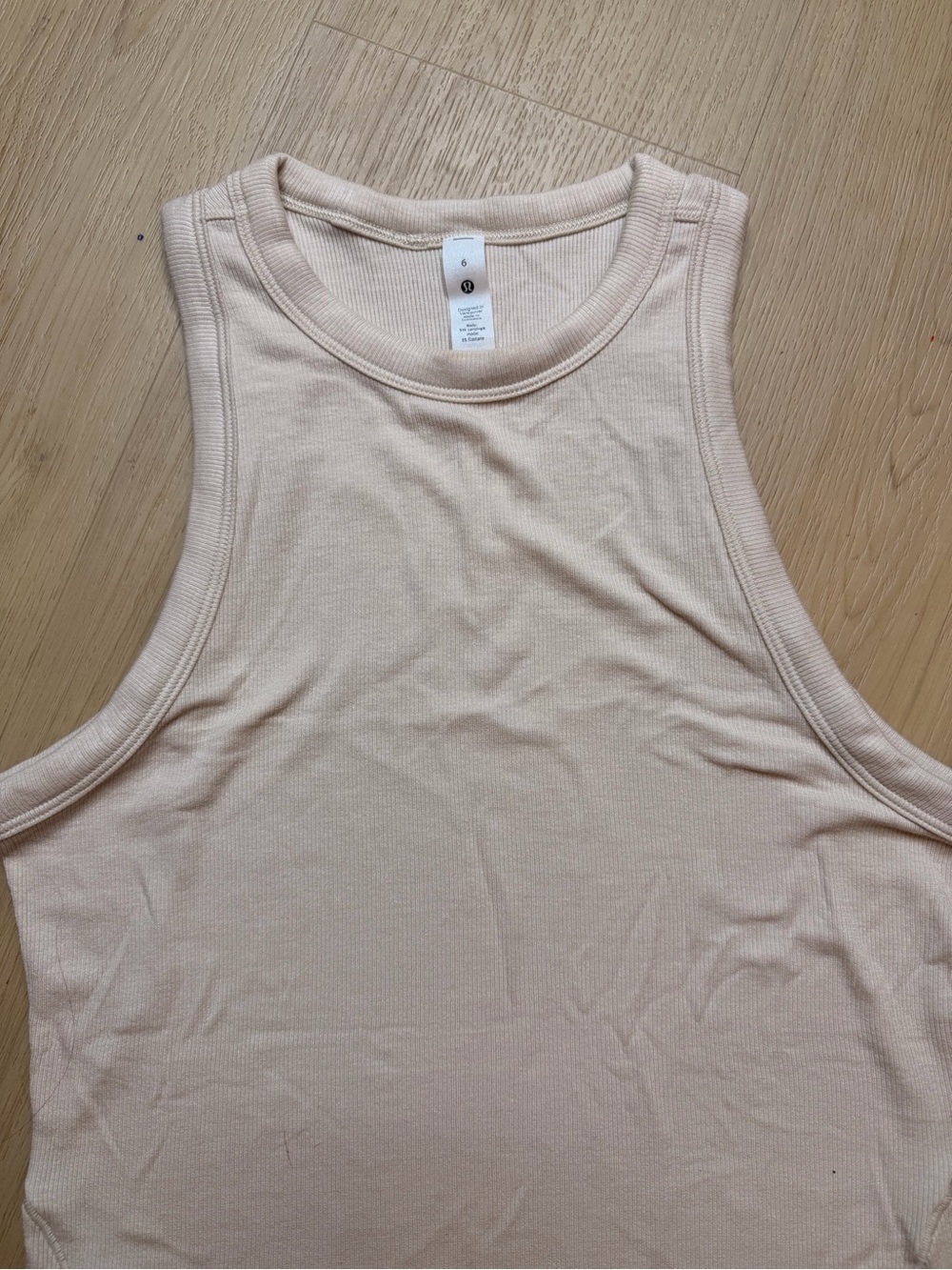 Lululemon Hold Tight Cream Ribbed Tank Top - Picture 2 of 4